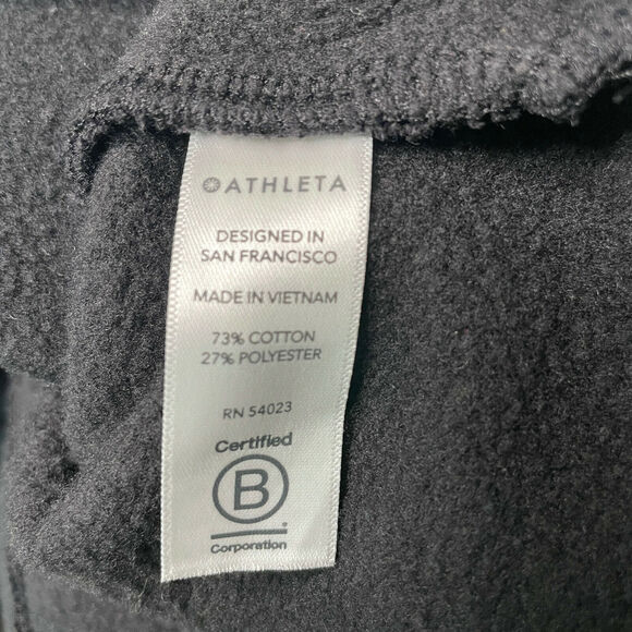 Athleta 24/7 Funnel Neck Pullover Long Sleeve Thick Sweatshirt Black Womens XXS - Picture 8 of 12